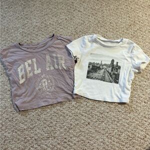 2 piece garage graphic tops - size xs